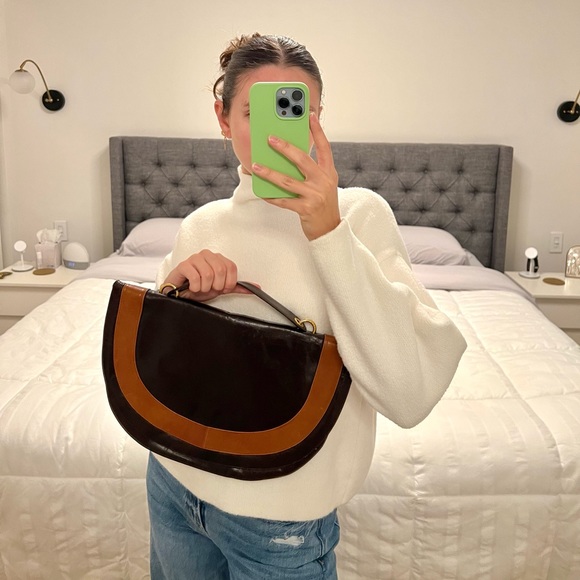 Vintage Brown Leather Bloomingdales Purse made in Italy - Picture 2 of 14